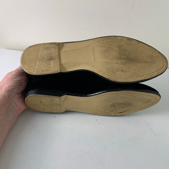 Vintage Karen Scott Black Velvet Christmas Tree Flats Beaded Size 8B Holiday - Picture 10 of 12